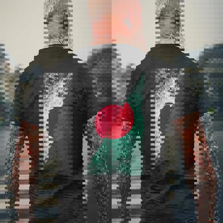 日本とバングラデシュの旗 日本のバングラデシュ メンズTシャツ バックプリント 高齢者への贈り物