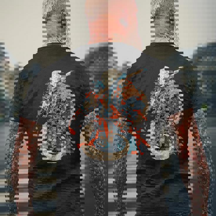 日本アート 蛇 忍者 浮世絵 アニメスタイル サムライスネーク メンズTシャツ バックプリント 高齢者への贈り物