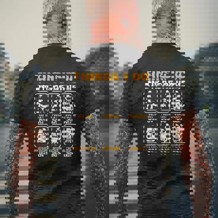 暇なときにすること犬を飼っている子犬、ペット メンズTシャツ バックプリント 高齢者への贈り物