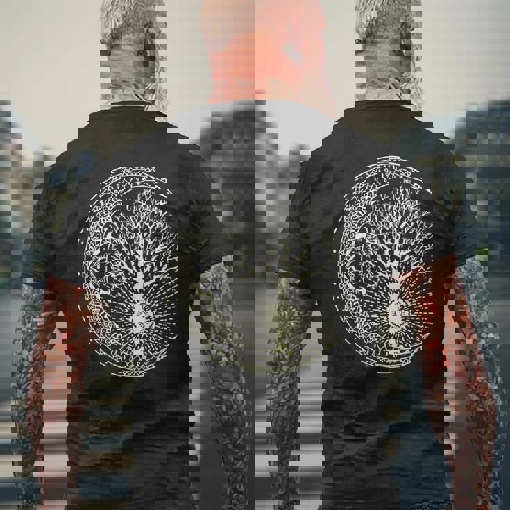 曼荼羅tシャツ 生命の樹 タトゥースタイルシャツ 長袖tシャツ メンズTシャツ バックプリント 高齢者への贈り物