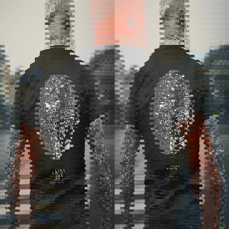 東京都市地図 メンズTシャツ バックプリント 高齢者への贈り物