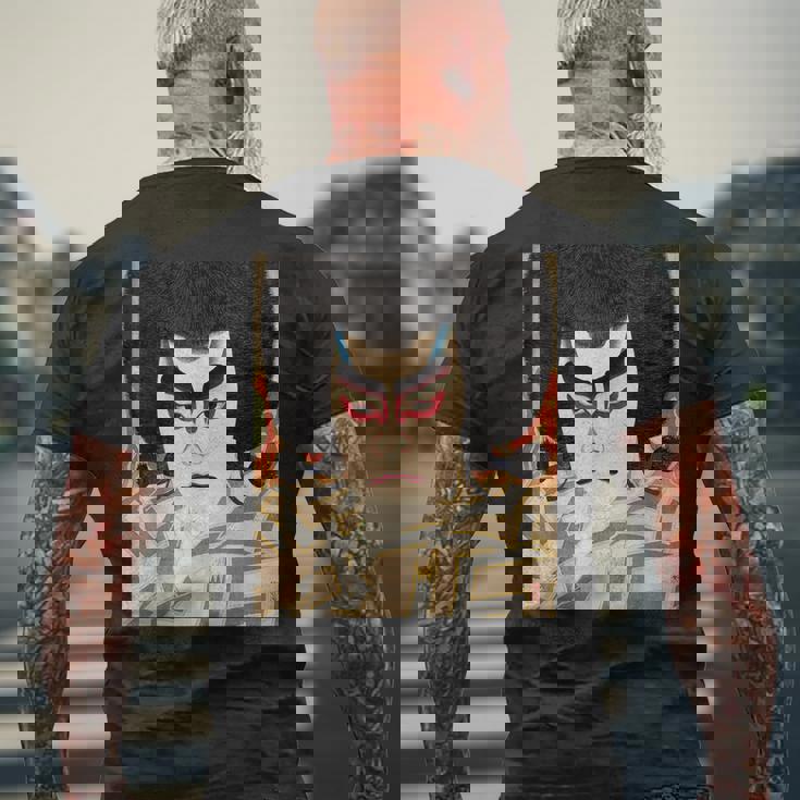 歌舞伎 かぶき 役者 日本美術 浮世絵 役者絵 名取春仙 二代目市川左団次の鳴神 メンズTシャツ バックプリント 高齢者への贈り物