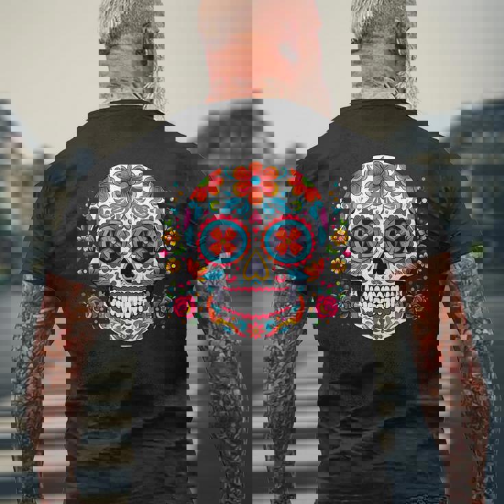 死者の日 シュガースカル メキシコデー カラベラデー メンズTシャツ バックプリント 高齢者への贈り物