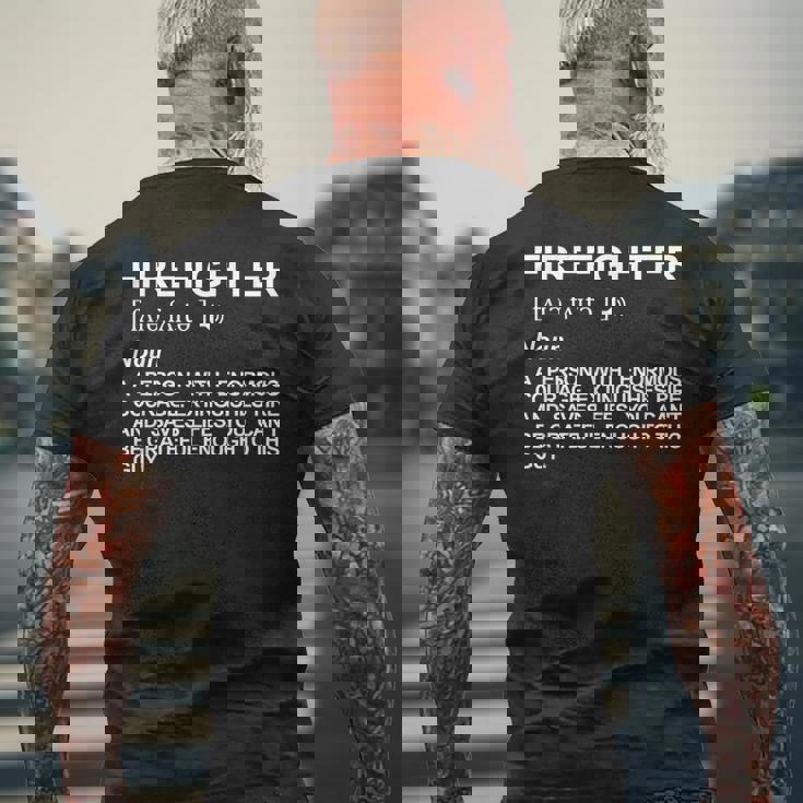 消防士の定義 メンズTシャツ バックプリント 高齢者への贈り物