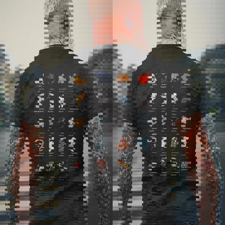 深海魚図鑑3_白文字 メンズTシャツ バックプリント 高齢者への贈り物