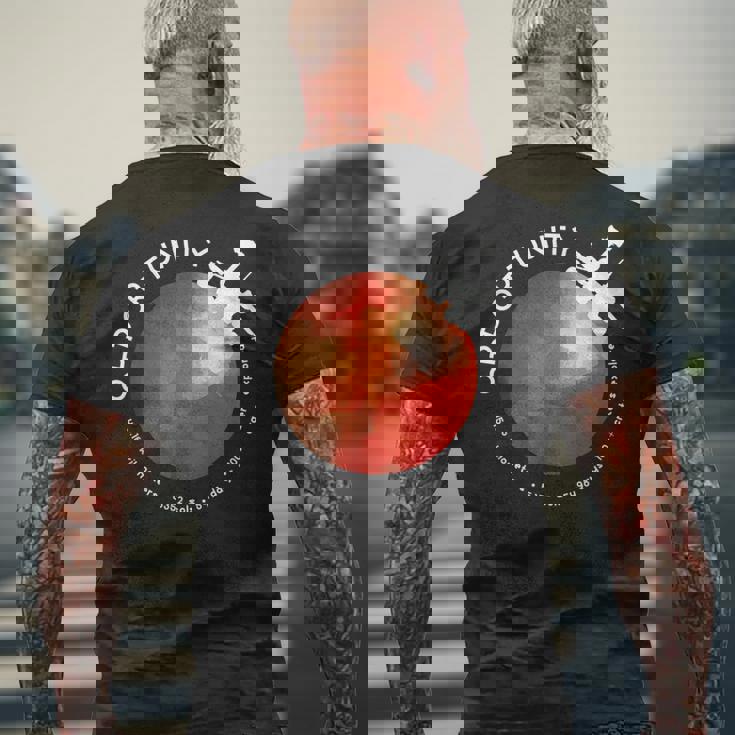 火星のオポチュニティ・ローバー オピー 宇宙探検 メンズTシャツ バックプリント 高齢者への贈り物