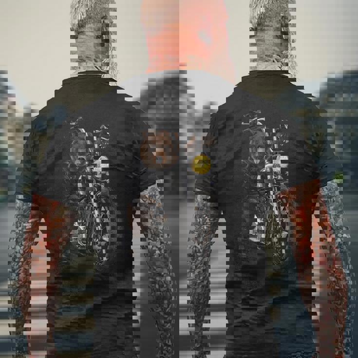 熊 クマ バイク バイカー メンズTシャツ バックプリント 高齢者への贈り物