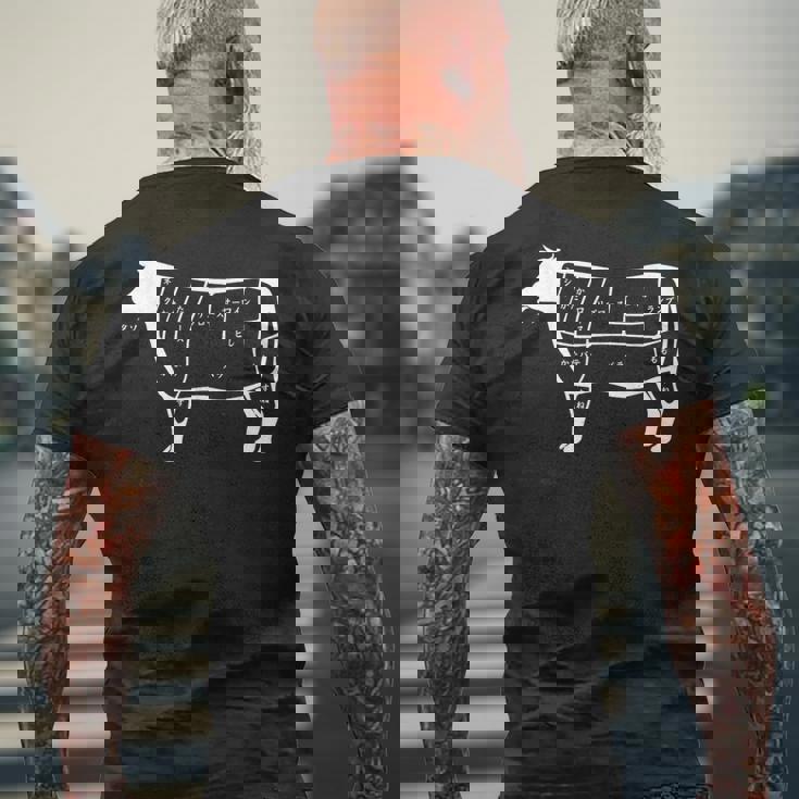 牛肉部位 メンズTシャツ バックプリント 高齢者への贈り物