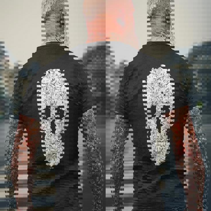 猫 スカル 猫 スカル 猫モチーフ メンズTシャツ バックプリント 高齢者への贈り物