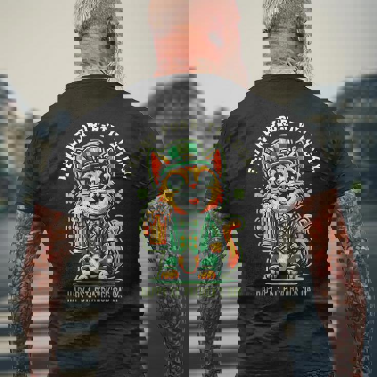 猫のパーティラッキー：セント・パトリックス・デーの猫愛好家たち メンズTシャツ バックプリント 高齢者への贈り物