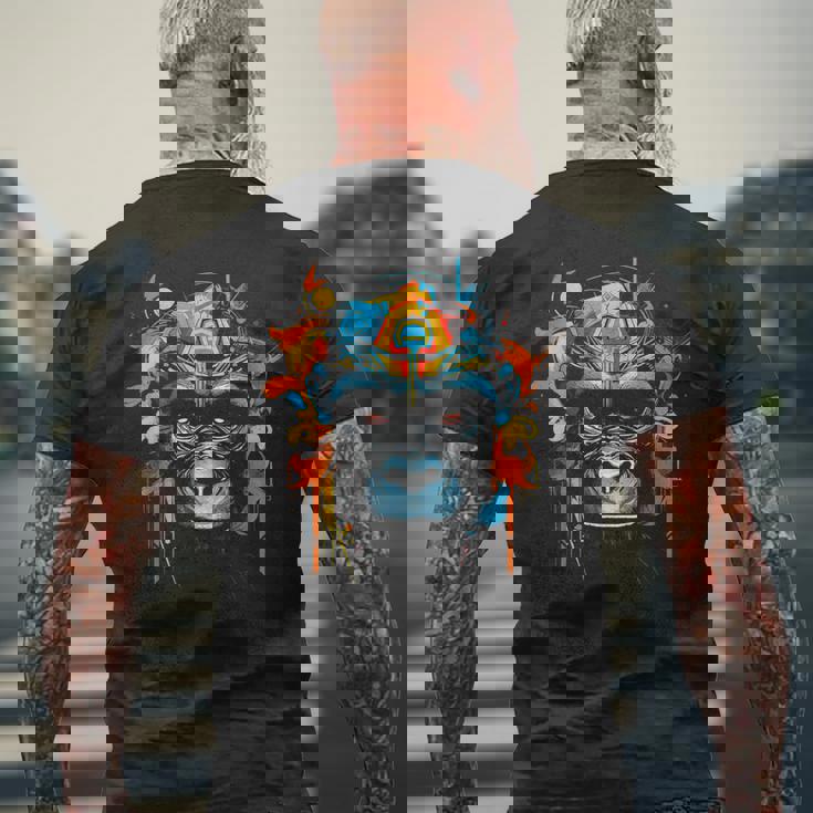 猿 動物 モチーフ イラスト 猿 メンズTシャツ バックプリント 高齢者への贈り物