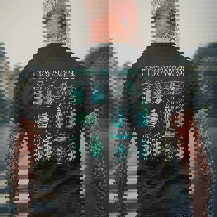 生物学 甲虫の種類 昆虫愛好家 メンズTシャツ バックプリント 高齢者への贈り物