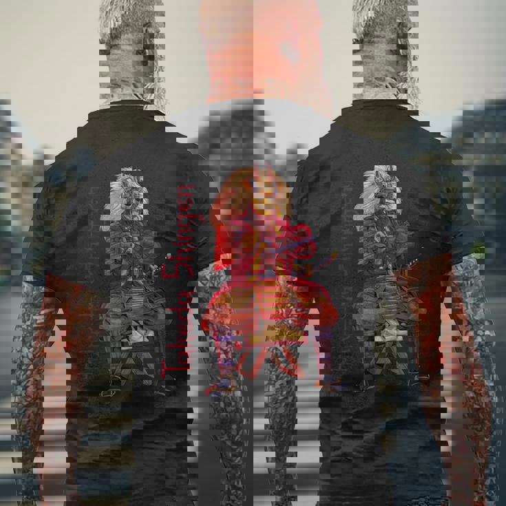 甲冑武者 武田信玄 メンズTシャツ バックプリント 高齢者への贈り物