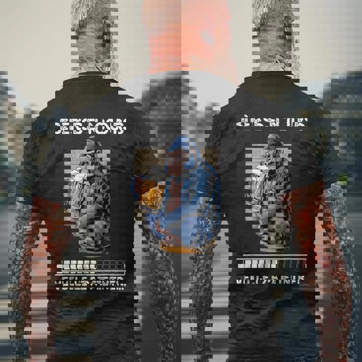 男性用ビール食前酒、ユーモア、男性、ゴリラへのギフトに。 メンズTシャツ バックプリント 高齢者への贈り物