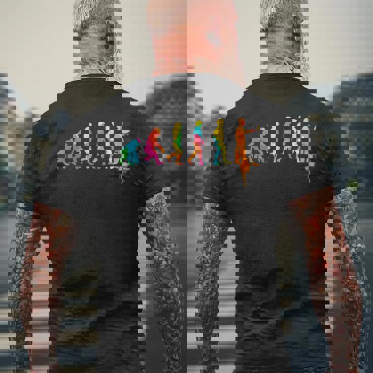 画家 I 進化 絵画 作家 工作 絵画 受験 ユーモア メンズTシャツ バックプリント 高齢者への贈り物