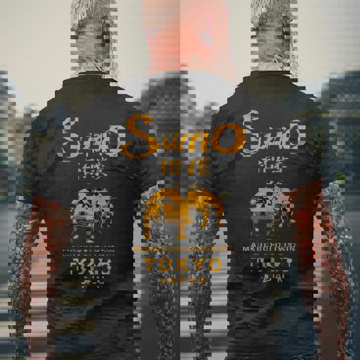 相撲 レスリング 日本 東京 日本 ヴィンテージ メンズTシャツ バックプリント 高齢者への贈り物