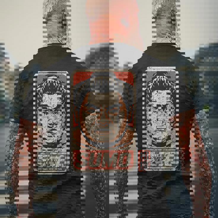 相撲 力士 日本語 漢字 アニメ レスリング 日本 お土産 メンズTシャツ バックプリント 高齢者への贈り物