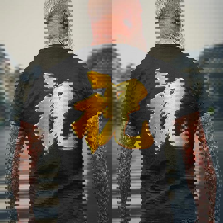 祝 いわい【フェイク 金プレート風 文字】お祝い 結婚式・誕生日 パーティ グッズ ゴールド 面白い 色 メンズTシャツ バックプリント 高齢者への贈り物