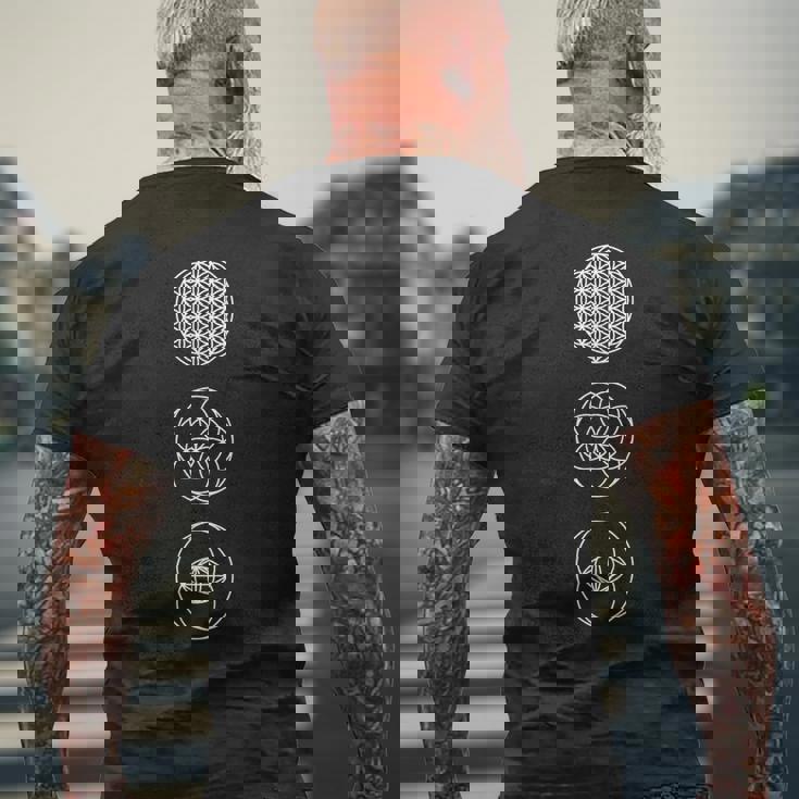 神聖幾何学記号 メンズTシャツ バックプリント 高齢者への贈り物