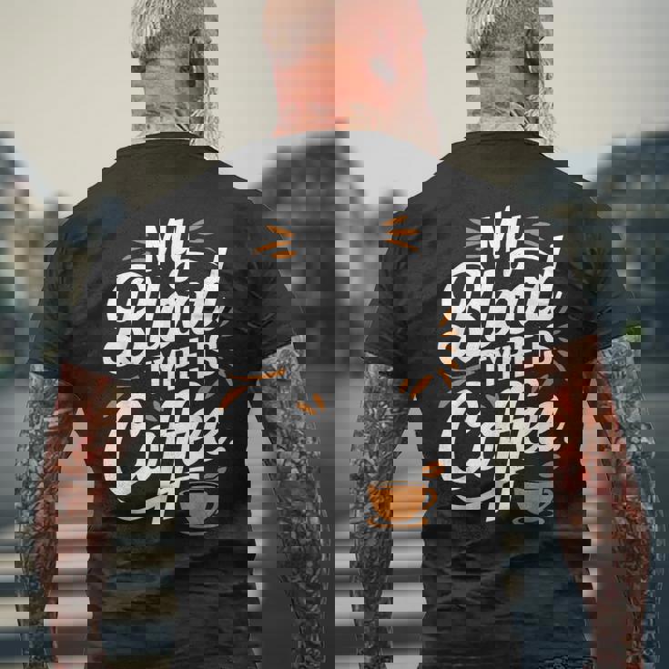 私の血液型はコーヒーです メンズTシャツ バックプリント 高齢者への贈り物