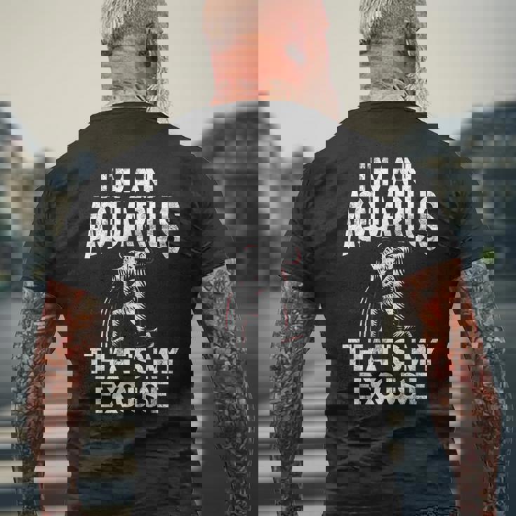 私はアクエリアスですそれが私の言い訳ですアクエリアス メンズTシャツ バックプリント 高齢者への贈り物