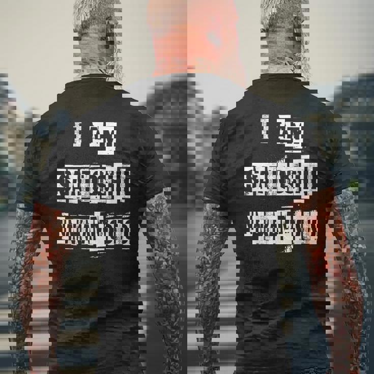 私はビットコインミームシャツの作成者サトシ・ナカモトです メンズTシャツ バックプリント 高齢者への贈り物