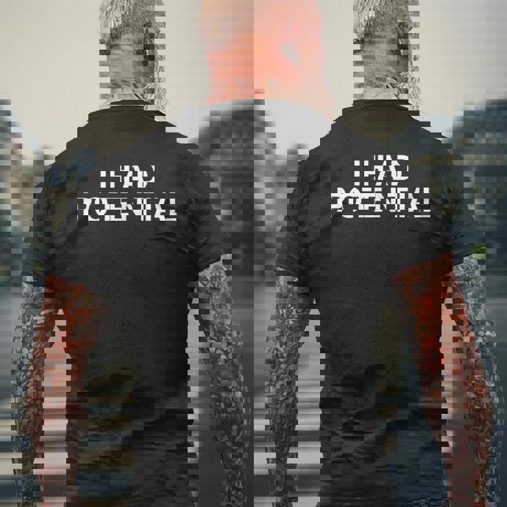 私は潜在的な皮肉な面白い皮肉なz世代ブレインロットミームを持っていました メンズTシャツ バックプリント 高齢者への贈り物