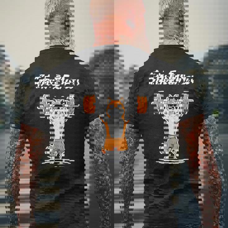 筋肉は裏切らない 柴犬 グッズ 筋トレ 犬 おもしろ 面白い ネタ メンズTシャツ バックプリント 高齢者への贈り物