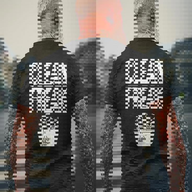 管理人用務員 清掃員 メンズTシャツ バックプリント 高齢者への贈り物