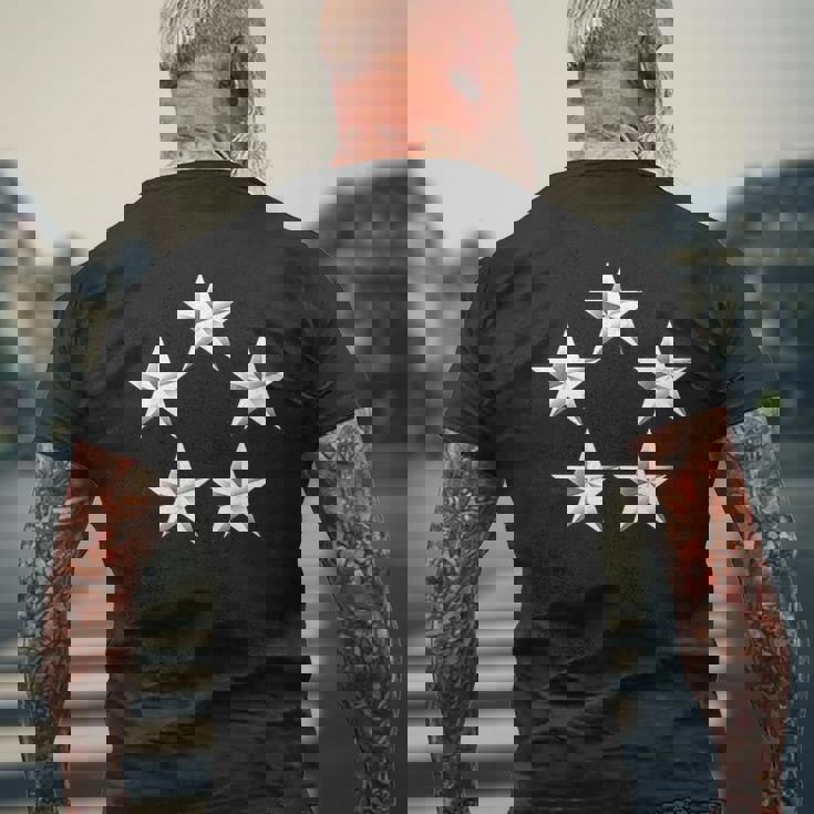 米陸軍ランク 陸軍将軍 Fivetar 5 Gaches メンズTシャツ バックプリント 高齢者への贈り物