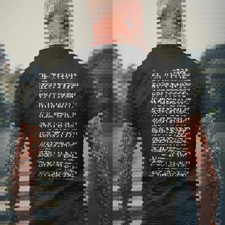 素数 数学 数式 公式 元素記号 化学式 物理 虚数 周期表 円周率 メンズ キッズ 子供 黒 プリントosu メンズTシャツ バックプリント 高齢者への贈り物