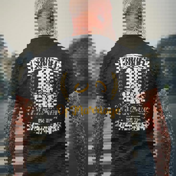 結婚10年目の超大国10年目の結婚記念日 長袖tシャツ メンズTシャツ バックプリント 高齢者への贈り物