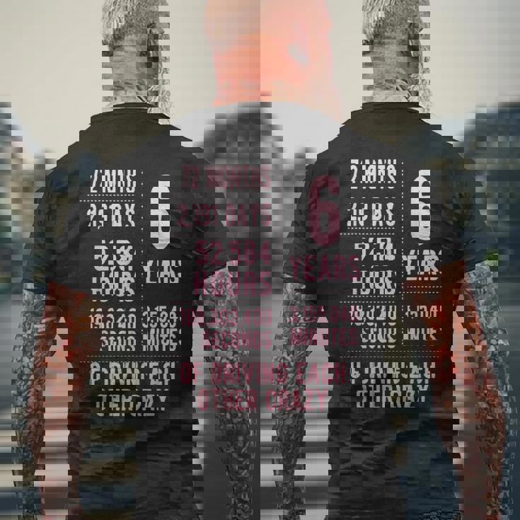 結婚6年 おもしろい 結婚6周年 メンズTシャツ バックプリント 高齢者への贈り物