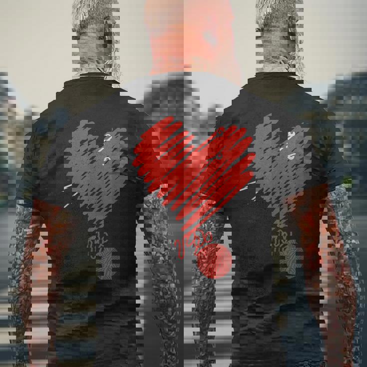 編み物 I かぎ針編み I 毛糸 I ニッター I 編み物 メンズTシャツ バックプリント 高齢者への贈り物