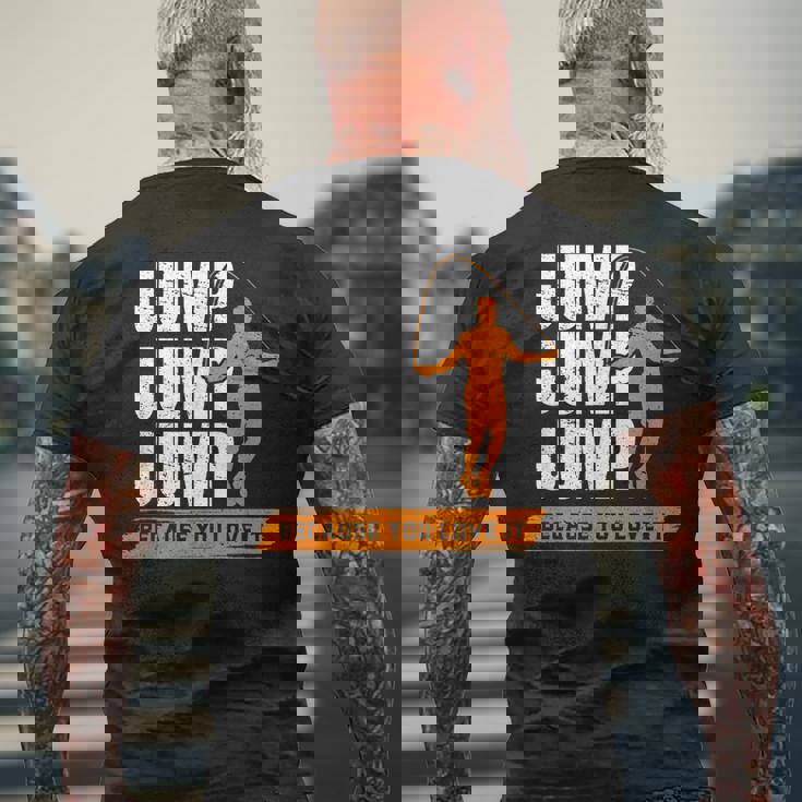 縄跳び Because You Love It 縄跳び メンズTシャツ バックプリント 高齢者への贈り物