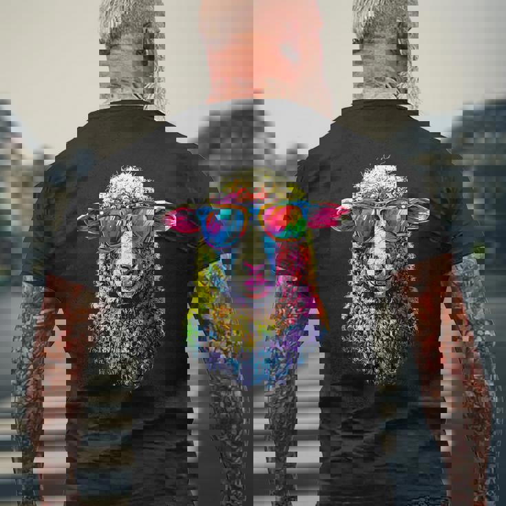 羊 子羊 小型羊 国産羊 羊飼い 甘い羊 メンズTシャツ バックプリント 高齢者への贈り物