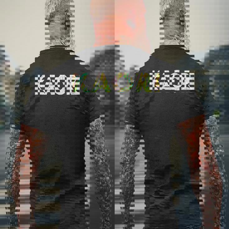 色鉛筆ネームデザインKaori 長袖tシャツ メンズTシャツ バックプリント 高齢者への贈り物