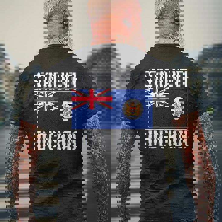 英国の香港国旗 1959-1997年 香港の自由 メンズTシャツ バックプリント 高齢者への贈り物