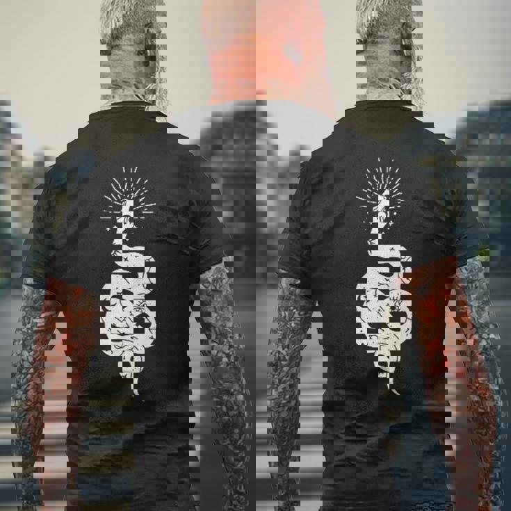 蛇 神秘主義 オカルティズム イルミナティ フリーメイソン 魔法erpent Mysticism Occultism メンズTシャツ バックプリント 高齢者への贈り物