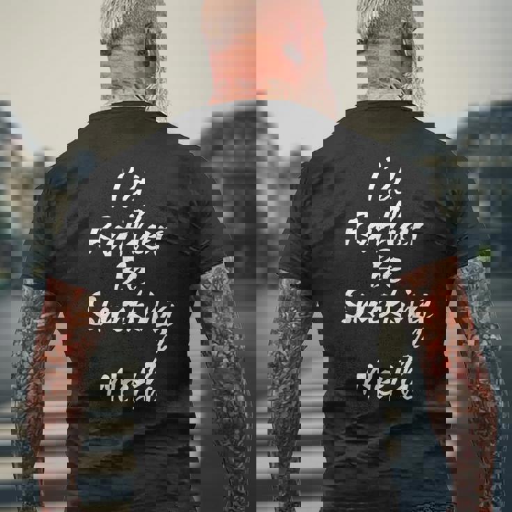 覚醒剤は吸いたい メンズTシャツ バックプリント 高齢者への贈り物