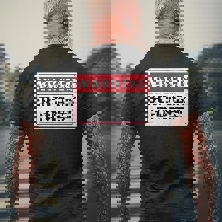 警告サイン Brutally Honest Unapologeically 面白いサイン メンズTシャツ バックプリント 高齢者への贈り物