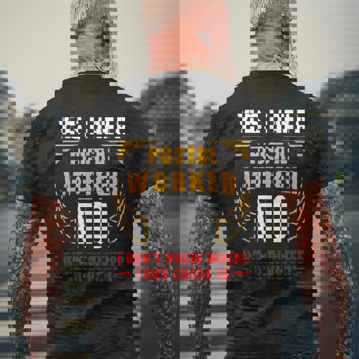 退職郵便局 郵便局 退職 ポストマン メンズTシャツ バックプリント 高齢者への贈り物