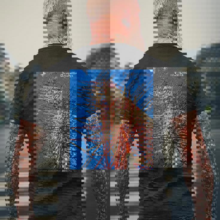 送電鉄塔 -Pylonphilia- メンズTシャツ バックプリント 高齢者への贈り物