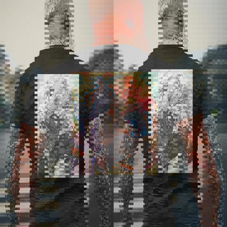 逆光 -煙くゆる宴- Kv メンズTシャツ バックプリント 高齢者への贈り物