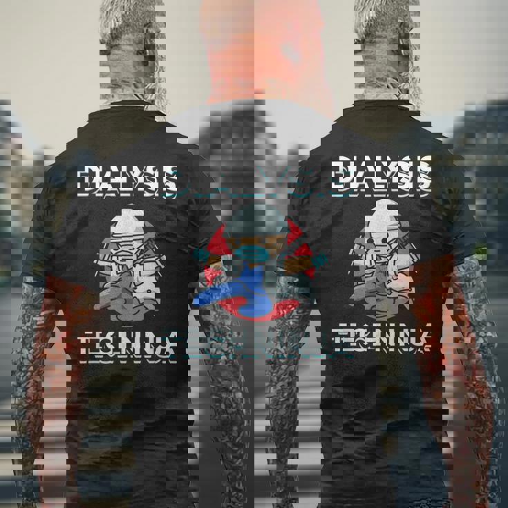 透析技術者techninja メンズTシャツ バックプリント 高齢者への贈り物