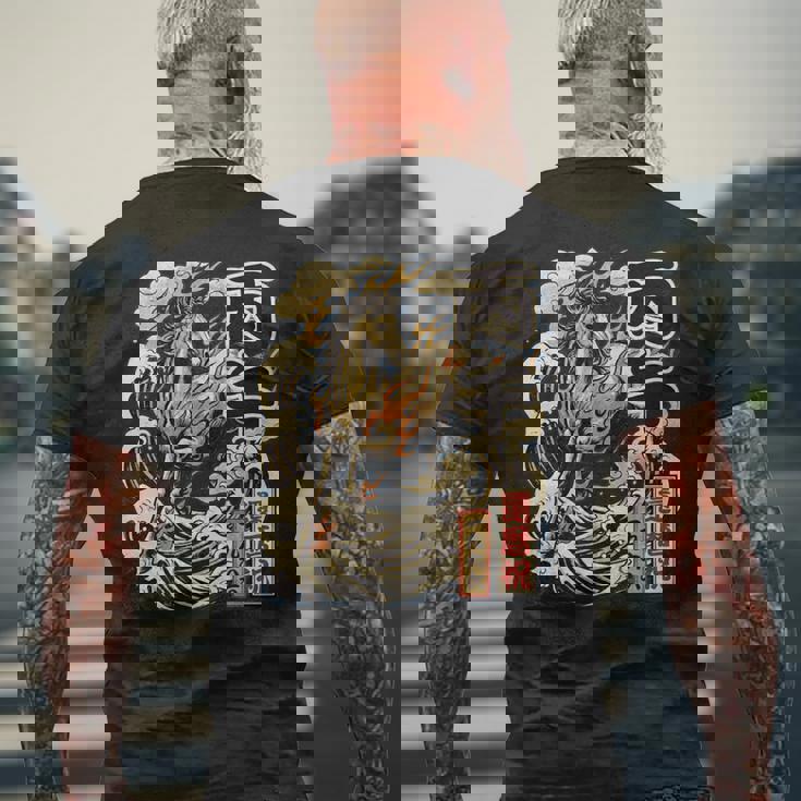 還暦 60歳 丙午 1966年生まれ 火の馬 和柄 波と炎の馬 ヴィンテージ 祝い デザイン 長袖tシャツ メンズTシャツ バックプリント 高齢者への贈り物