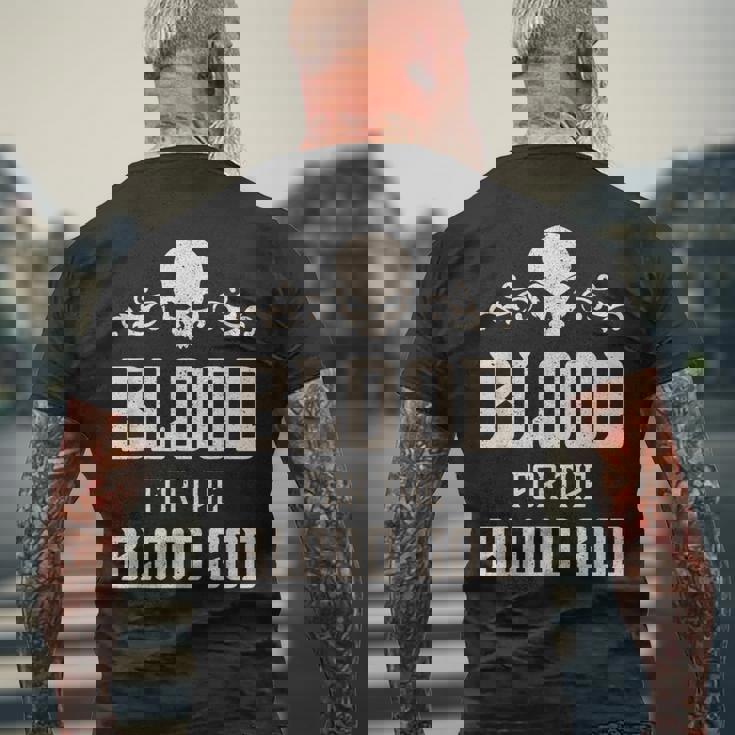 邪悪な頭蓋骨の血 血神 地獄の魔王 メンズTシャツ バックプリント 高齢者への贈り物