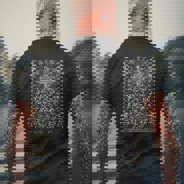 都市伝説アイテム フリーメイソン メンズTシャツ バックプリント 高齢者への贈り物