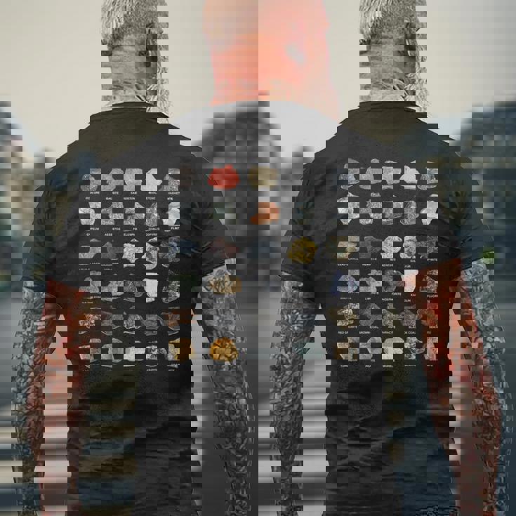 鉱石 宝石 クリスタル ロックコレクション メンズTシャツ バックプリント 高齢者への贈り物