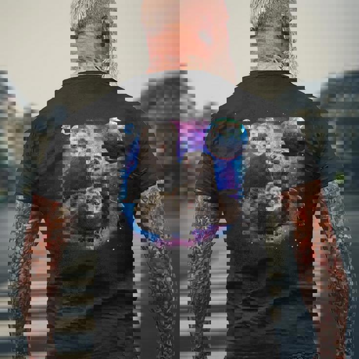 銀河系の面白いフェレット フェレット 長袖tシャツ メンズTシャツ バックプリント 高齢者への贈り物